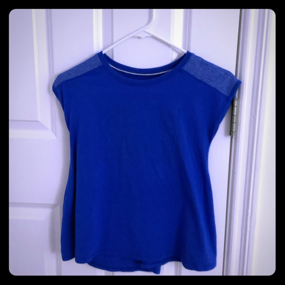 Blue future focused shirt